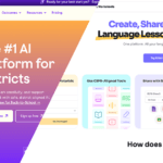 MagicSchool AI homepage promoting AI-generated language lessons for schools