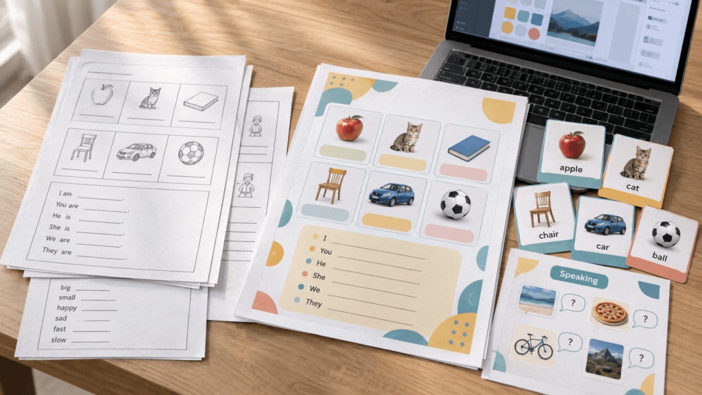 Effective ESL teaching materials created with AI and teacher-led design